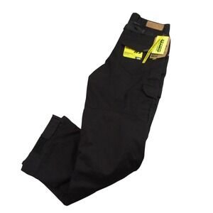 Iron Workers Cargo Pants Mens Size 32 Black Hardwearing Aramid Lined Motorcycle